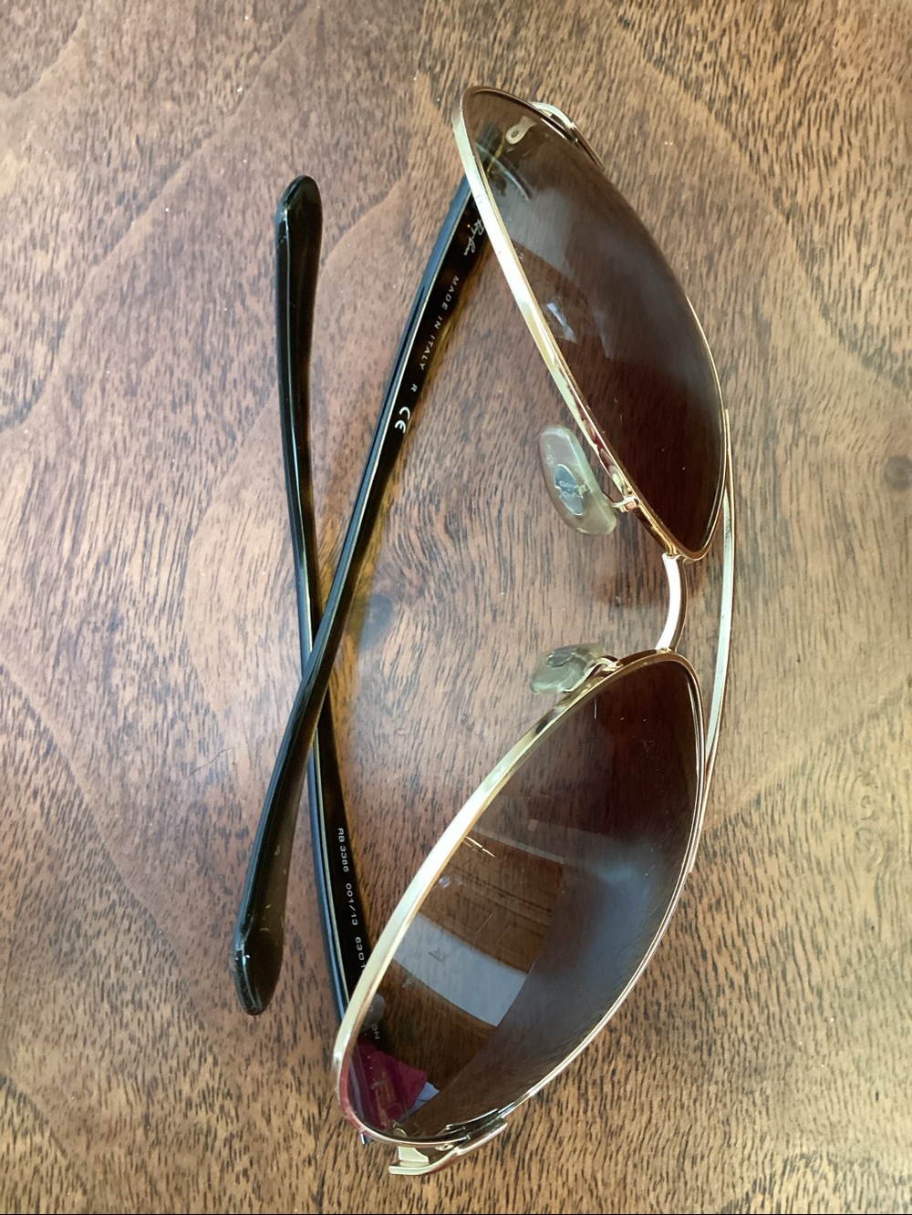Ray-Ban Arista Gold Frame Brown Gradient Aviator Sunglasses - Ray-Ban RB3386 - Picture 9 of 16
